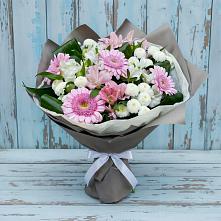 Букет цветов из:  Герберы, Альстромерии и Хризантемы #REPLACE_PRED# Хоринске