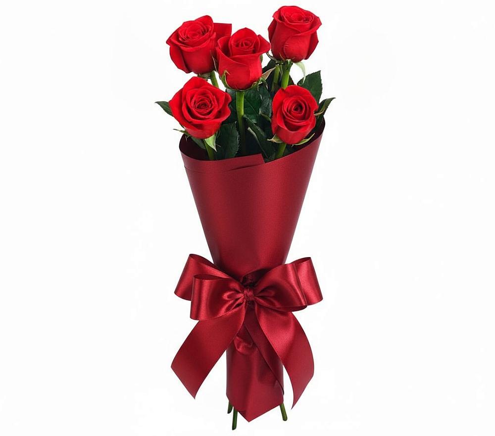 Букет 5 Красных роз Эдлесс Лав в Хоринске