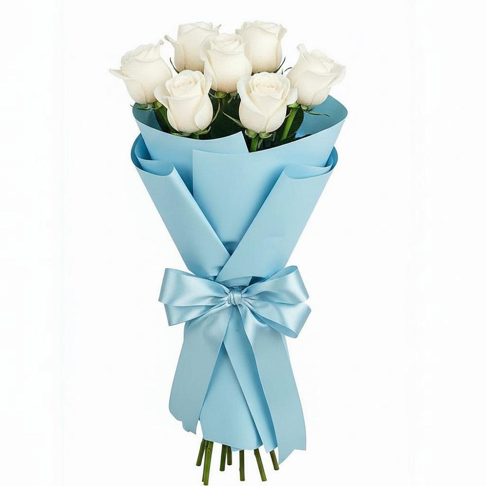 Букет 7 белых роз Проуд в Хоринске