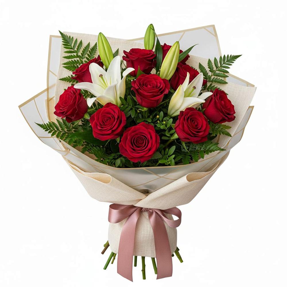 Букет цветов из: Лилии и Розы в Хоринске