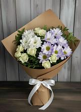 Букет цветов из:  Хризантемы и Розы в Хоринске