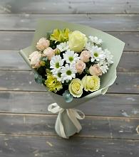 Букет цветов из:  Альстромерии, Розы и Хризантемы в Хоринске