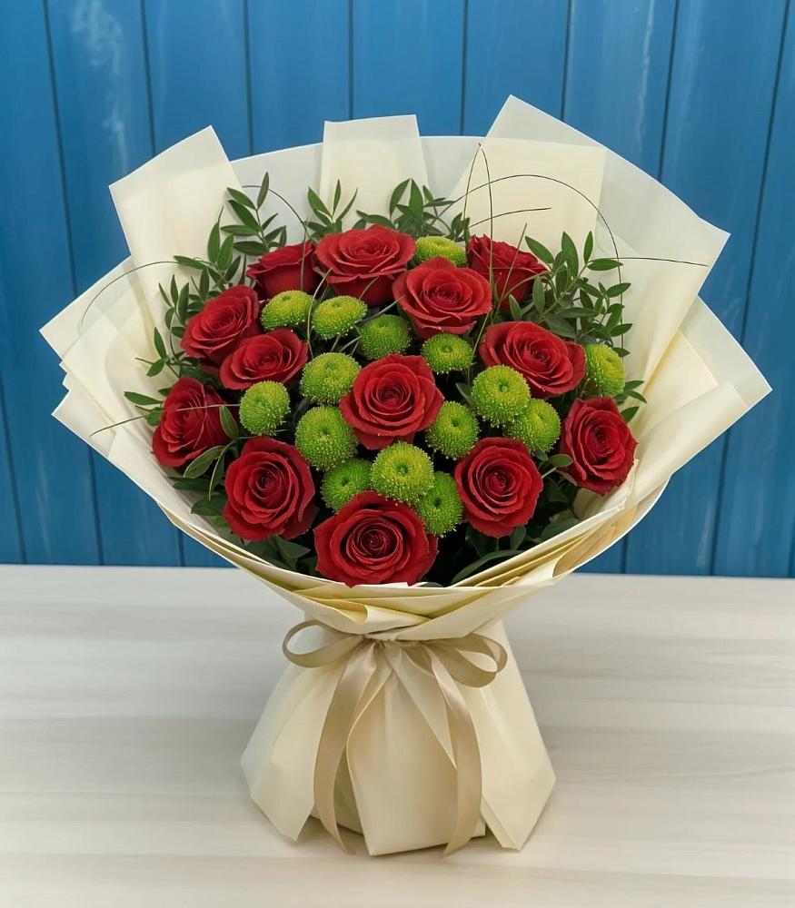 Букет цветов из: Розы и Хризантемы в Хоринске